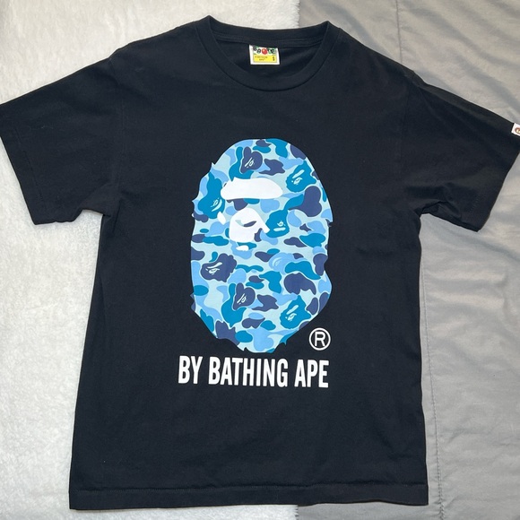 Bape Black T-Shirt with Iconic Logo Tag